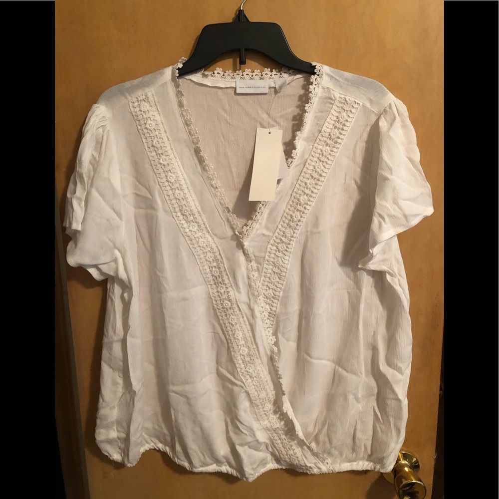 New York and Company bubble hem top